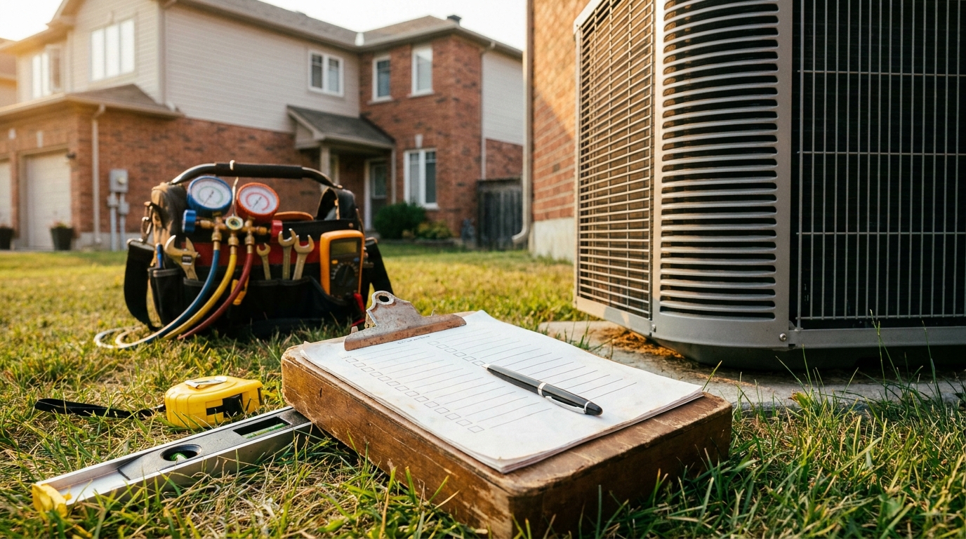 AC installation checklist and tools